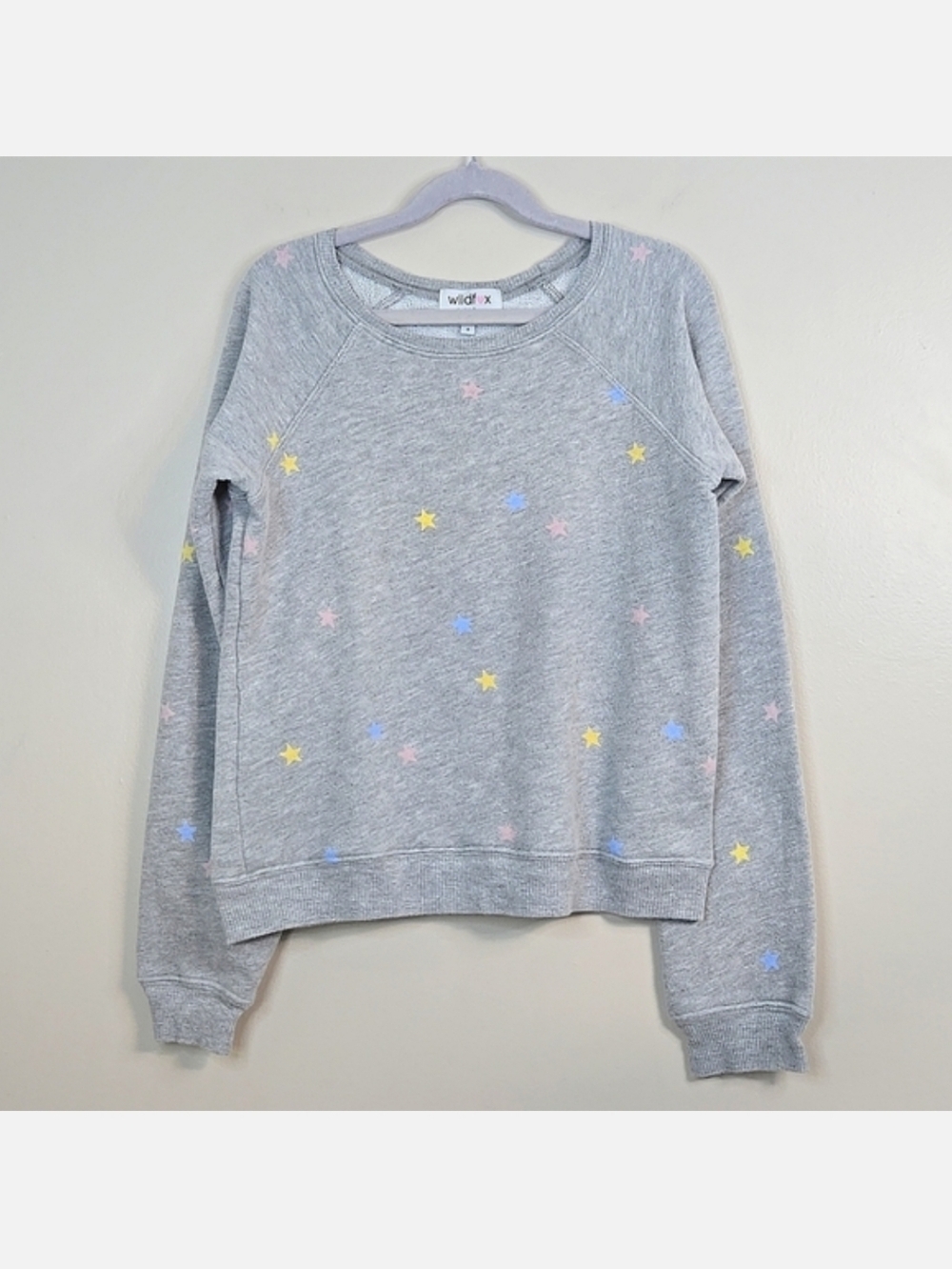 Wildfox Kids Grey Star Sweatshirt, Size 6 ~ EUC